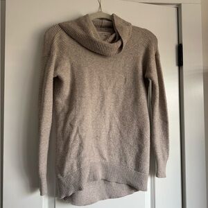 LOFT Taupe Cowl Neck Sweater